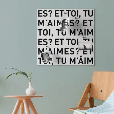 Immagine prodotto di Lavagna magnetica decorativa in stile romantico «Et toi, tu m'aimes?»