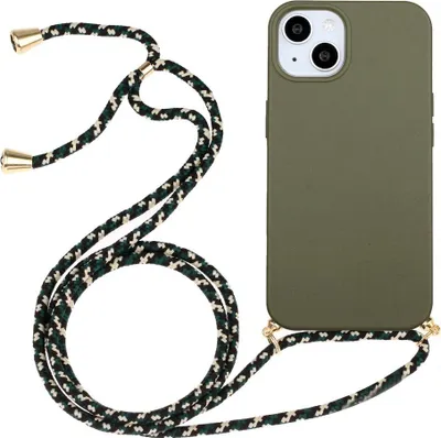 Produktbild von iPhone 15 Hülle - Coverup TPU Back Cover mit Handykette - Biologisch Abbaubar - Grün