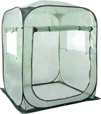 Produktbild von Pop-Up Gewächshaus 121x121x160 cm - Tragbares Mini Gewächshaus mit PE Abdeckung & Reißverschluss - Faltbare Gartenfolie Schutz