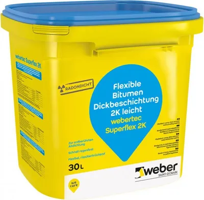 Produktbild von weber.tec Superflex 2K Flexible Bitumen Dickbeschichtung 30l