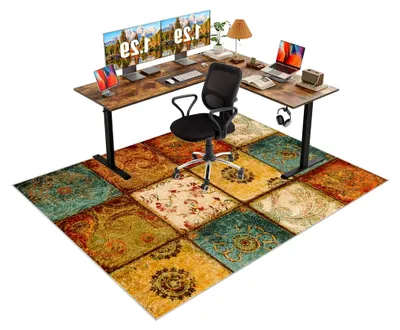 Produktbild von Bodenschutzmatte für Bürostühle 160 x 210 cm, Kratzfeste Unterlage für Hartböden und Teppiche