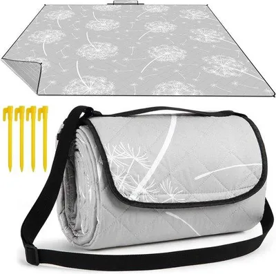 Zdjęcie produktu dla Wodoodporny koc piknikowy XXL 200 x 200 cm, szary