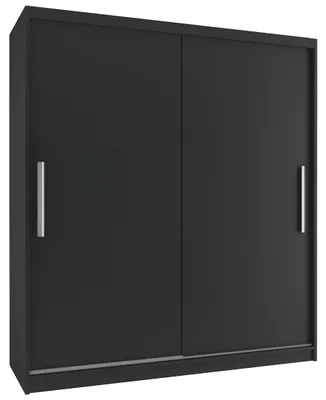 Obrázek produktu pro Velká šatní skříň TIMPAS 133 cm s posuvnými dveřmi ČERNÁ