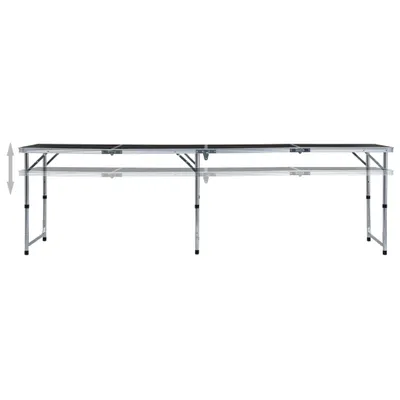 Produktbild von vidaXL Klappbarer Campingtisch Grau Aluminium 240 x 60 cm