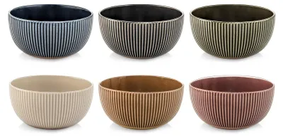 6er-Set bunte Schalen New Bone China 660 ml