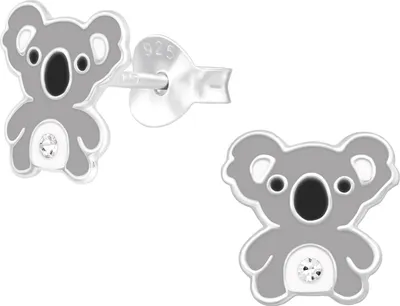 Produktbild von Ohrringe Ohrstecker 925 Sterling Silber Koala mit Kristall