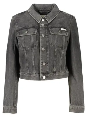 Produktbild von Stylische Damen Jeansjacke Schwarz - Klassisch mit Taschen & Knöpfen