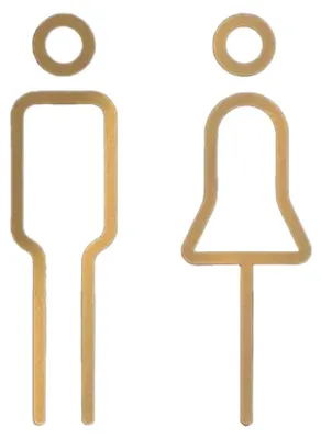 Toiletten-Schilder aus Acryl, selbstklebend, 2er-Set, Gold, 18 x 4,6 cm