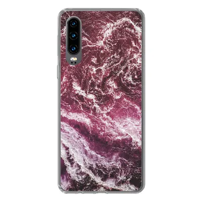 Produktbild von MuchoWow® Handyhülle Schutzhülle Hülle für Huawei P30 Natursteine - Lila - Marmor Silikon Softcase Handy Hülle - Kartenbesitzer
