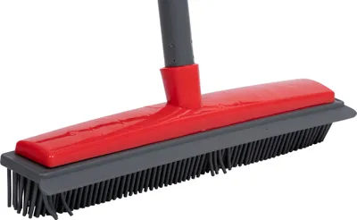 Image de Dirt Devil Balai en caoutchouc Poils d'animaux - caoutchouc - Essuyeur avec manche - 120 CM - Gris/Rouge
