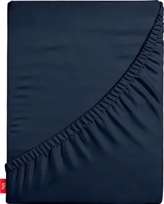Produktbild von Softimi | Spannbettlaken Jersey 180x200 cm - Dunkelblau - 100% Baumwolle - Hypoallergen und langlebig