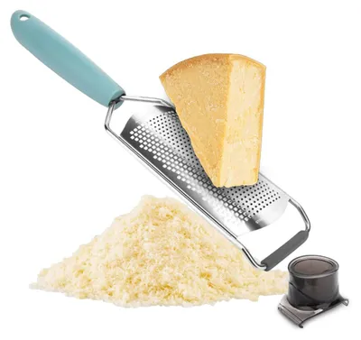 Image de Râpe en acier inoxydable, à fines lames, avec protège-doigts, manche ergonomique, pour la cuisine