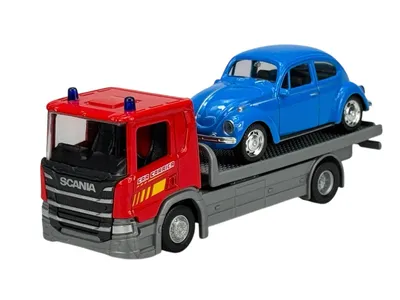 Produktbild von Welly Scania P320 1:57 + VW Volkswagen Beetle 1:43 Die Cast Metall Modell Neu im Kasten  92662
