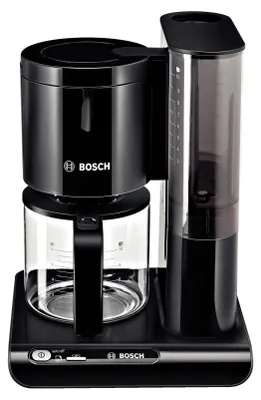 Immagine prodotto di Caffettiera a filtro Bosch TKA 8013, plastica, 1160 watt, capacità 1,25 litri, caraffa in vetro, 15 tazze, selezione del gusto, spegnimento automatico, funzione di decalcificazione