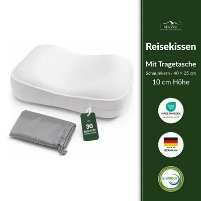 Produktbild von hERZtal Orthopädisches Reisekissen 40x25x10 cm