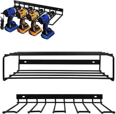 Productafbeelding van Gereedschap Organizer - Werkplaats Opberger - Gereedschap Opbergen - Stalen Constructie - 42 x 23 x 13 cm - Zwart