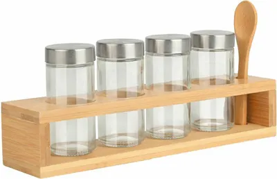 Produktbild von ESTIA | Gewürzdosen - Gewürzgläser - Vorratsgläser - Gewürzbehältern 4er Set - Gewürzspender
