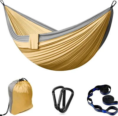 Produktbild von Hängematte für den Außenbereich und Camping, XXL - 2 Personen - 300x200 cm - Ultraleichte, tragbare Reisehängematte - bis zu 300 kg - Doppelhängematte - mit Tragetasche