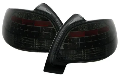 Für Peugeot 206 ab 8/1998-2006 LED Rückleuchten Heckleuchten SCHWARZ SMOKE in der Farbe SCHWARZ von AD TUNING GmbH & Co. KG