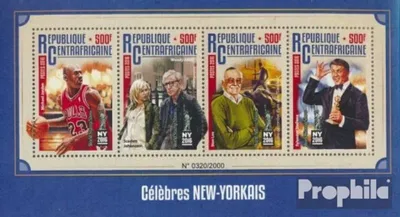 Produktbild von Briefmarken Zentralafrikanische Republik 2016 Mi 6090-6093 Kleinbogen (kompl. Ausgabe) postfrisch New Yorker Berühmtheiten
