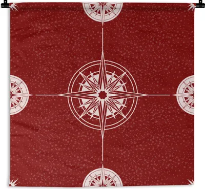 Produktbild von MuchoWow® Wandteppich Wandbehang Kompass - Reisen - Muster 60x60 cm Tapisserie Dekoration Wandtuch - Dekorationen - Wand Decke