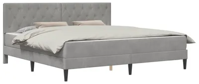 Produktbild von Bettgestell mit Matratze Hellgrau 200 x 200 cm Samt