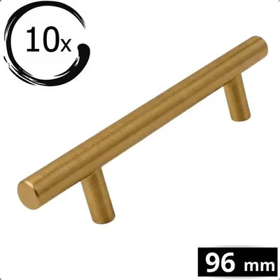 Productafbeelding van By MJM Denver T-greep 96mm goudkleurig - set van 10