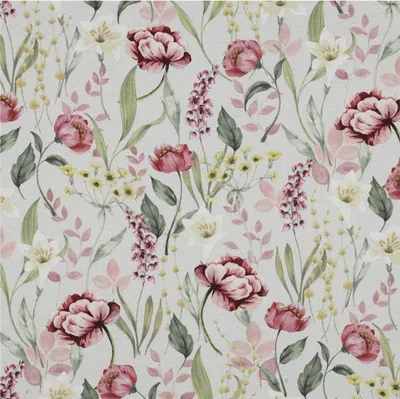 Produktbild von Canvas Digital Flowers ab 0,5m x 138cm Baumwollstoff Halb-Meterware