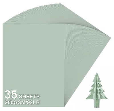 Image de 50 feuilles de carton A4, vert sauge, 250 g/m², pour travaux manuels