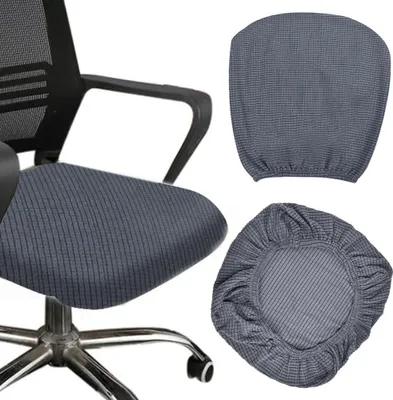 Produktbild von Stretch Stoelhoezen, 2 Stück, 38-50 cm Sitzhöhe, Grau, für Esszimmer und Büro