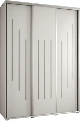 Produktbild von MEBLE KRYSPOL Davos 8 Schrank, drei Türen - 235,2x170x45 cm - Weiß Weiß Silber