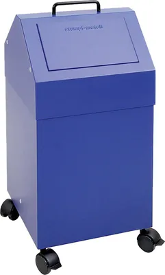 Image de Poubelle, mobile, volume 45 litres, l x p x h 330 x 310 x 710 mm, RAL 5010 bleu gentiane