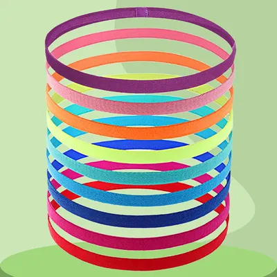 Produktbild von 9 Stück Sport Stirnband Dünn, Antirutsch Elastische Stirnbänder Haarbänder Fußball-Haarbänder Rutschfeste Stirnbänder für Damen und Herren