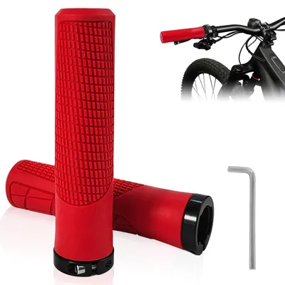 Immagine prodotto di Manopole ergonomiche per bicicletta, 22 mm, universali, adatte a mountain bike, e-bike e city bike, colore rosso