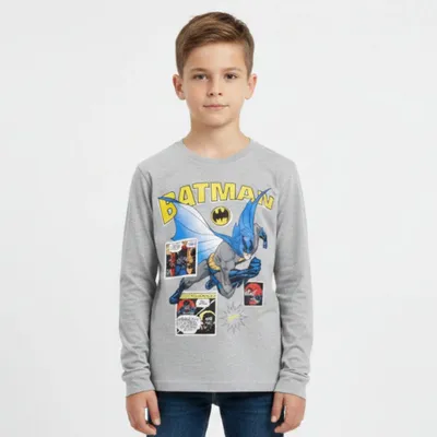 Produktbild von DC Comics Batman Kinder langarm T-Shirt – Grau / 122