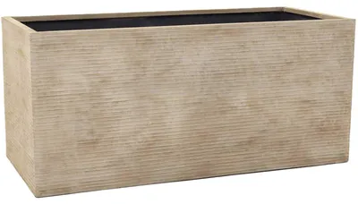 Produktbild von VIVANNO Pflanztrog Fiberglas MAXI Kasten, Streifenbeige gestreift - 100x45x45 cm