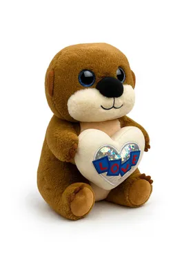 Produktbild von Plüschtier Otter 30 cm braun mit Herz – Weiches Kuscheltier, Stofftier