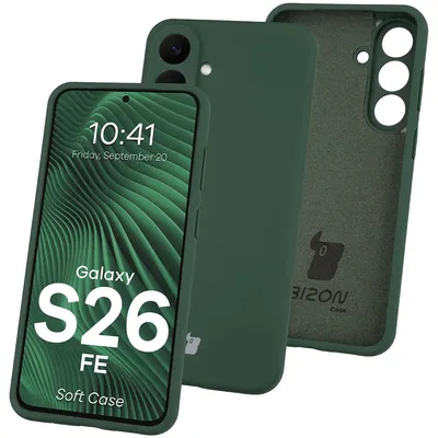 Produktbild von Silikon Handyhülle für Galaxy S26 FE, Bizon Soft Case, Dunkelgrün