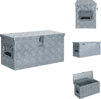 Zdjęcie produktu dla vidaXL Skrzynka aluminiowa 61,5 x 26,5 x 30 cm srebrna - Skrzynki narzędziowe