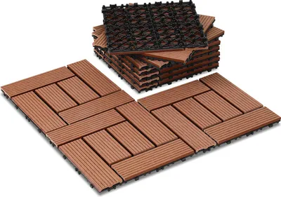 Produktbild von Clanmacy WPC-Fliesen 11er Set Terrassenfliesen 30x30cm Fliesenset im Klicksystem