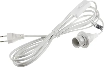 Produktbild von ChiliTec E14 Lampenfassung mit Schalter Fassung mit 3,4m Kabel Schnurschalter Lampenaufhängung Montagering für Lampenschirm Papier Leuchten Stern Lampen Weiß