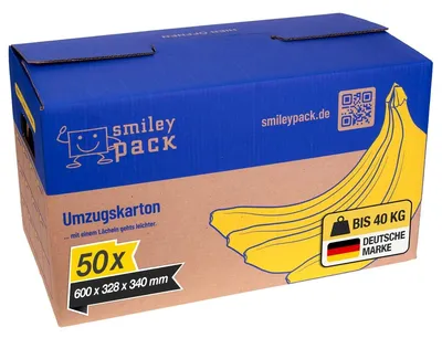 Obrázek produktu pro 50 kusů kartonových krabic, typ "banánová krabice", rozměry 600 x 328 x 340 mm, vhodné pro těžké předměty