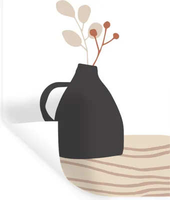 Produktbild von MuchoWow® Wandtattoo Wandsticker Wandaufkleber Sommer - Blume - Schwarz - Weiß 80x120 cm Selbstklebend und Repositionierbar - Repositionierbar - Wasser abweisend