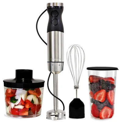 Stabmixer 4-in-1, 400 W, Edelstahl, 700 ml, schwarz