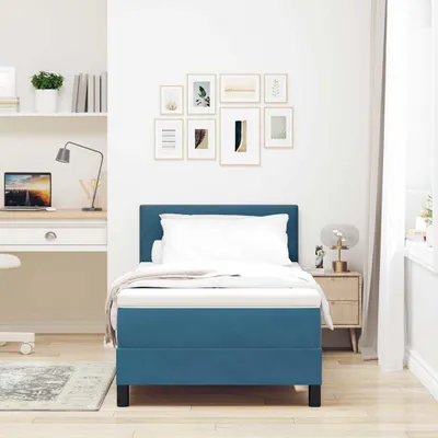 Produktbild von Möbel Boxspringbett mit Matratze Dunkelblau 90 x 200 cm Stoff - Klassische Betten 3339150