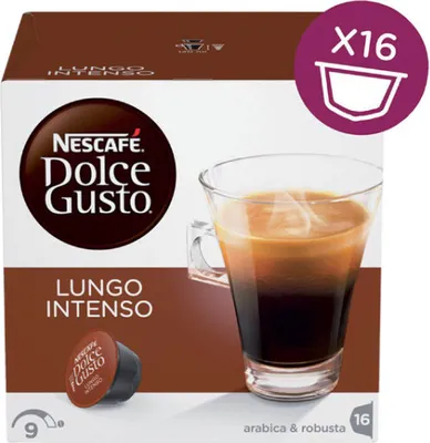 Produktbild von Nescafé Dolce Gusto Lungo Intenso, Kaffeekapsel, Lungo, Dolce Gusto, 16 Tassen, 15 Monat( e), 9/13