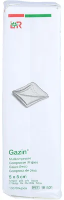 Image de Lohmann & Rauscher Compresse de gaze Gazin 5 x 5 cm, 12 plis, 100 pièces
