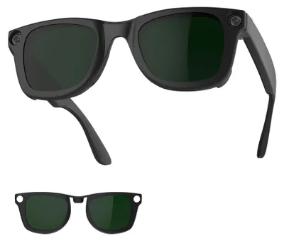 Productafbeelding van Gepolariseerde Clip-on voor Ray-Ban Meta Wayfarer, Matzwart Frame, Donkergroen