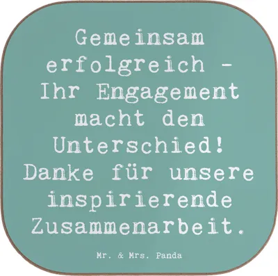 Produktbild von Mr. & Mrs. Panda Untersetzer für Gläser Spruch Geschäftspartner Erfolg - Meeresbrise - Geschenk, Holzuntersetzer, Coaster, Glas, Danke sagen, gläseruntersetzer, Bedanken