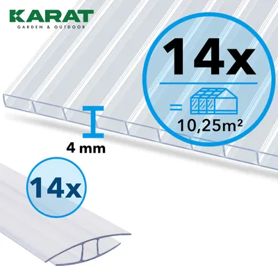 Produktbild von Doppelstegplatten Set Sera 14er Set Doppelstegplatten & Verbinder Polycarbonat